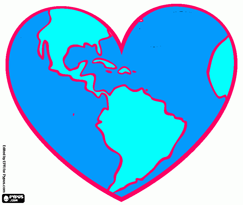 amo o mundo. para colorir e imprimir