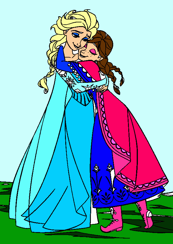 ana e elsa  para colorir e imprimir