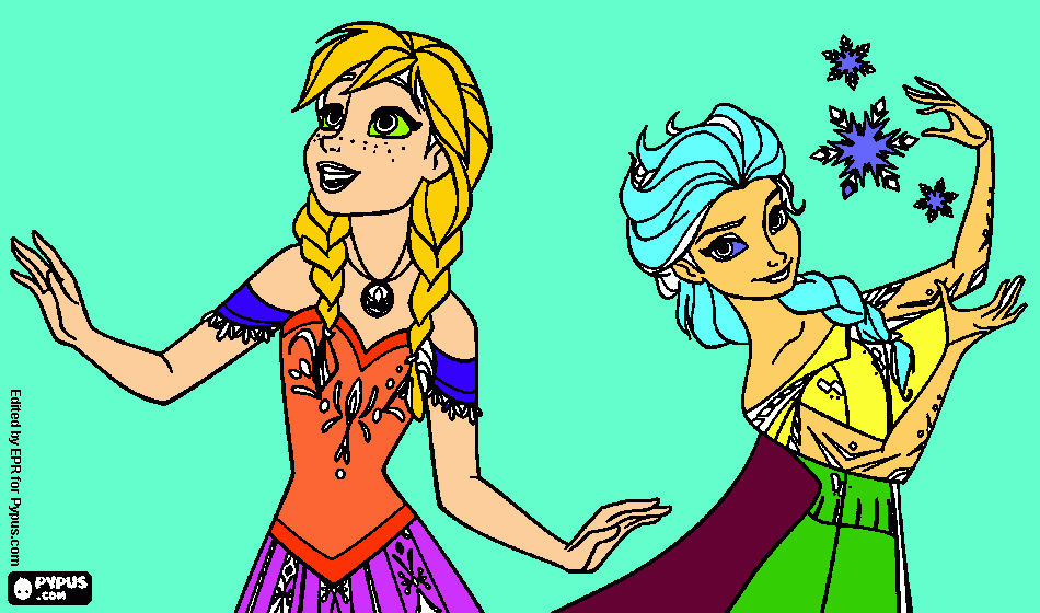 ANA E ELZA FILME FROZEN para colorir e imprimir