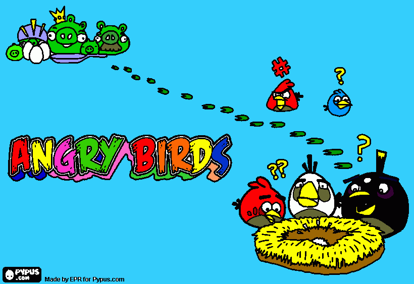 Angry birds 1 para colorir e imprimir
