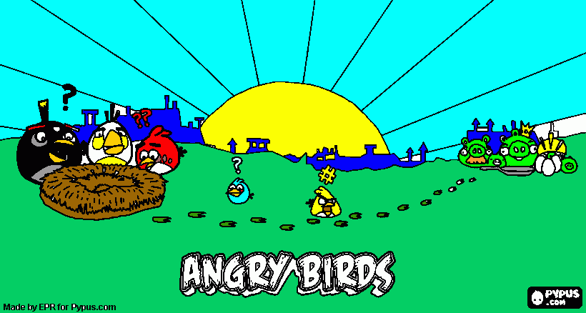 Angry birds -1 para colorir e imprimir