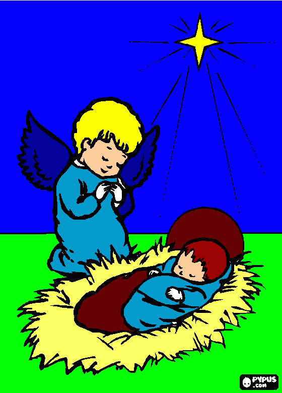 anjo com jesus para colorir e imprimir