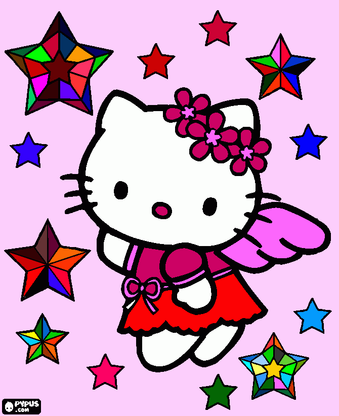 anjo das estrelas coloridas ass kathelen para colorir e imprimir