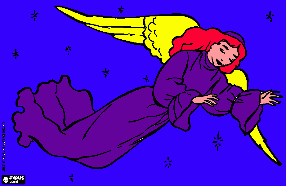 anjo do ceu para colorir e imprimir