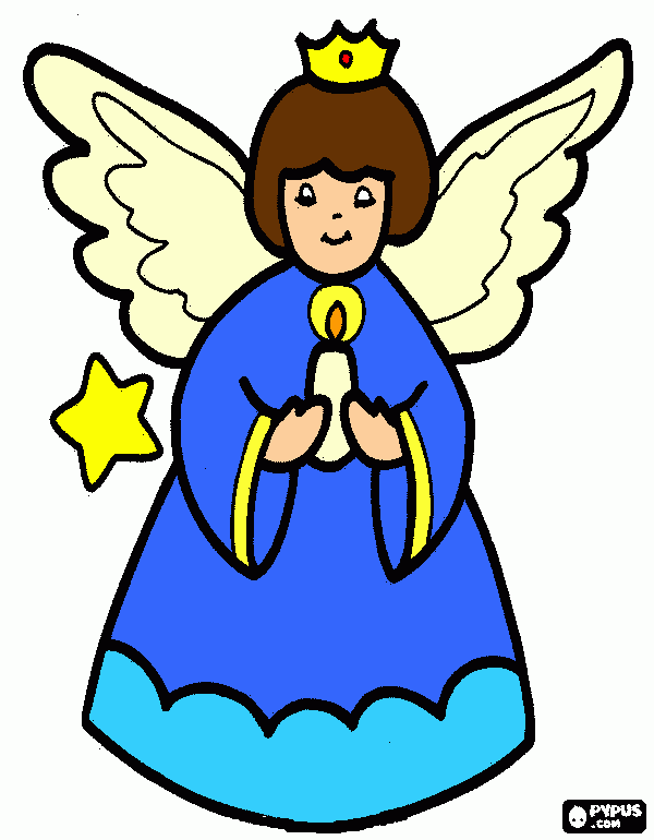 anjo fofo para colorir e imprimir