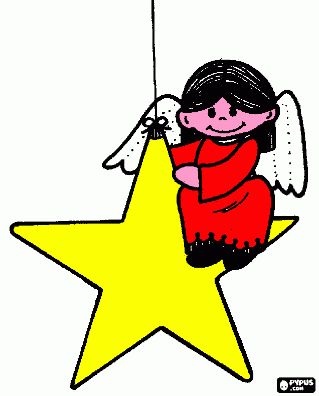 anjo sentado para colorir e imprimir