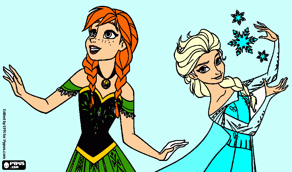 Anna and Elsa para colorir e imprimir