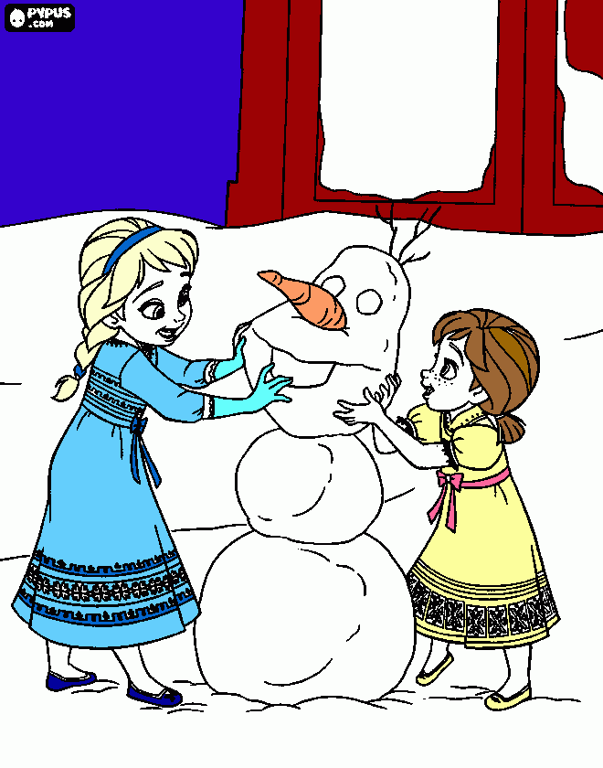 Anna e a Elça para colorir e imprimir