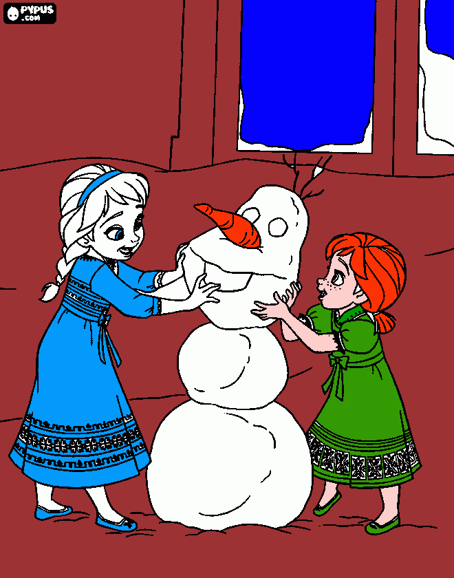 Anna e Elsa do Frozen para colorir e imprimir
