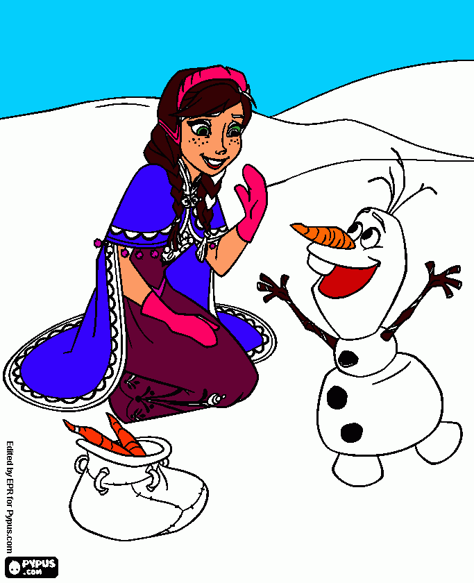 anna e olaif para colorir e imprimir