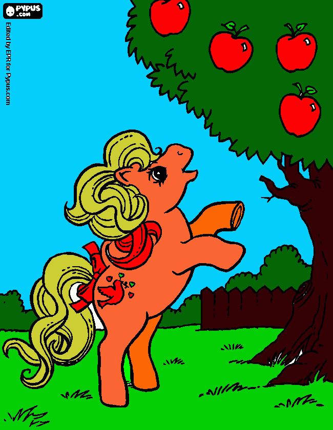 applejack na fazenda doce banana para colorir e imprimir
