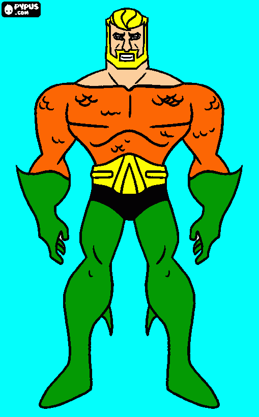 aqua man para colorir e imprimir