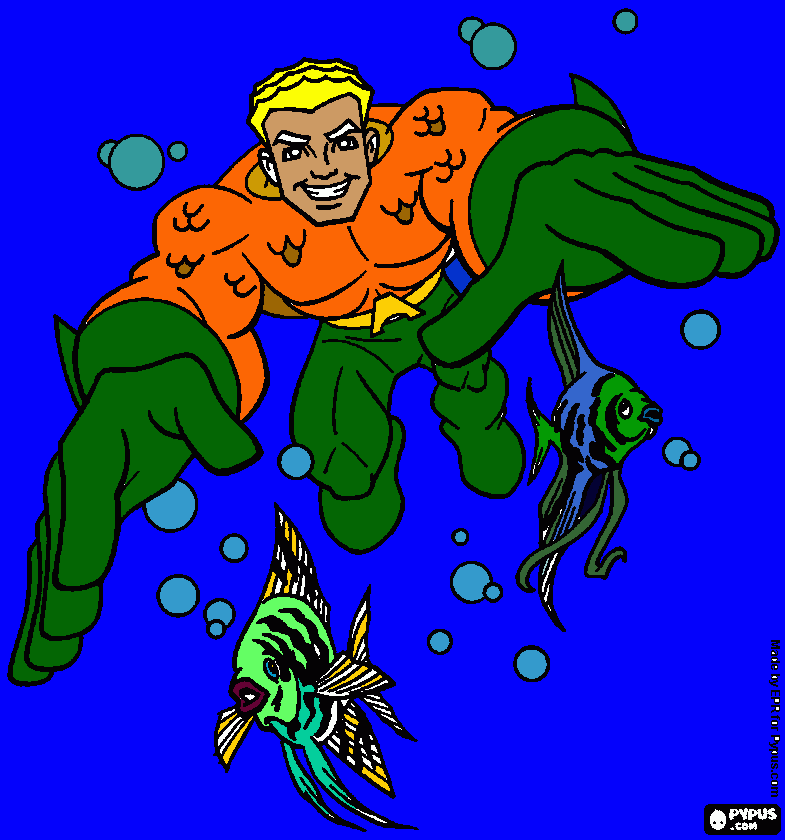 Aquaman do Felipe e pai para colorir e imprimir