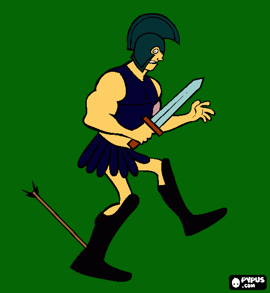 Aquiles Heroi para colorir e imprimir