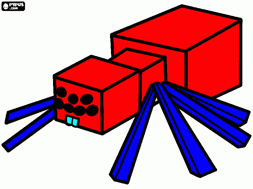 aranha do minecraft 1.7.10 para colorir e imprimir