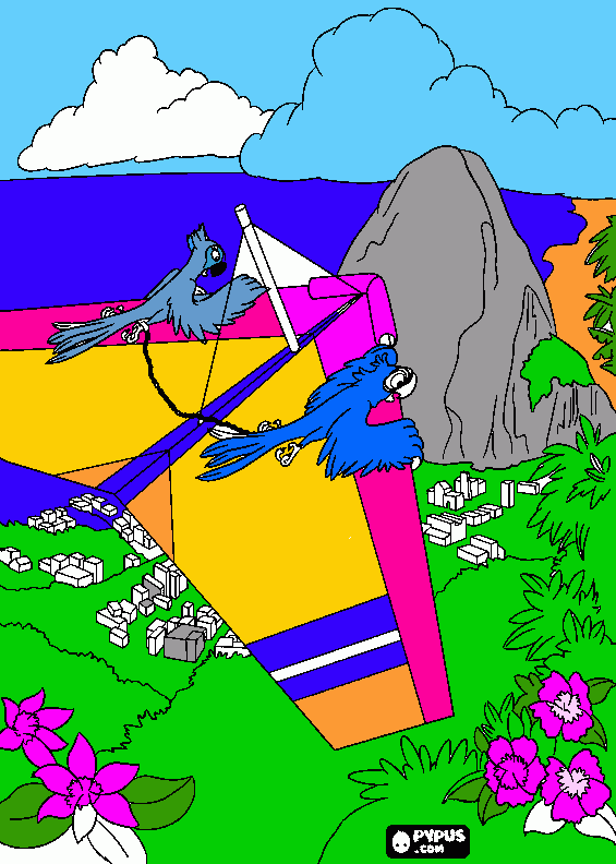 Ararinha Azul para colorir e imprimir