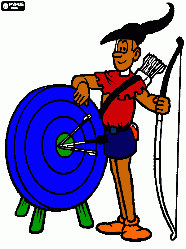 ARCO E FLECHA para colorir e imprimir