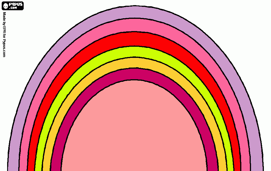 arcoiris colorido para colorir e imprimir
