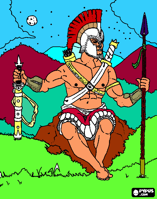 ares deus da guerra para colorir e imprimir