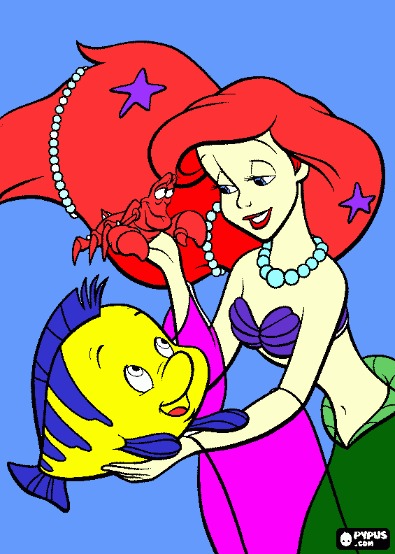 ariel co linguado e sabichao para colorir e imprimir