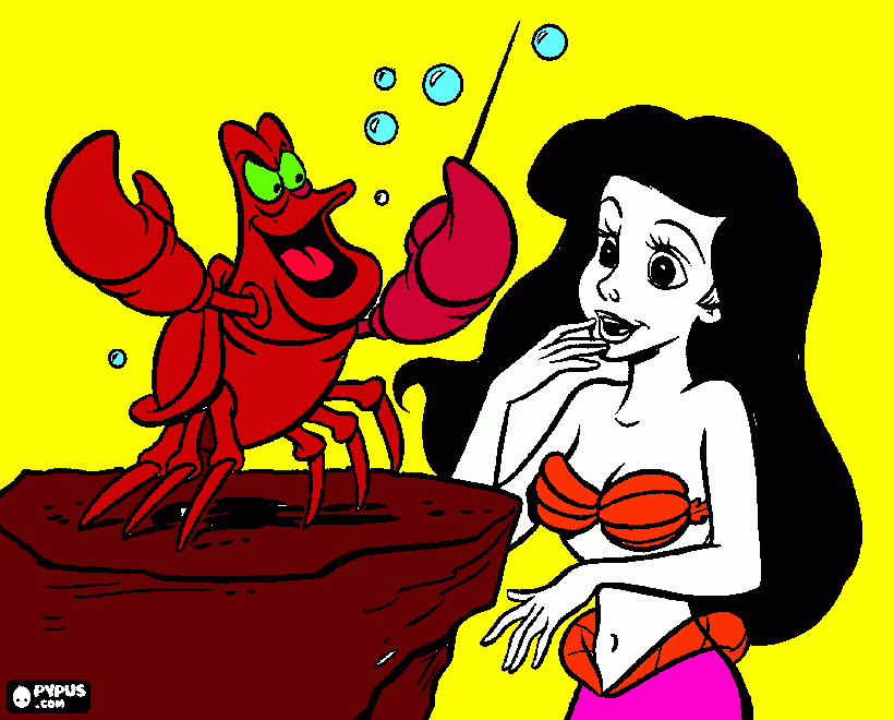 ariel com amigo  legato para colorir e imprimir