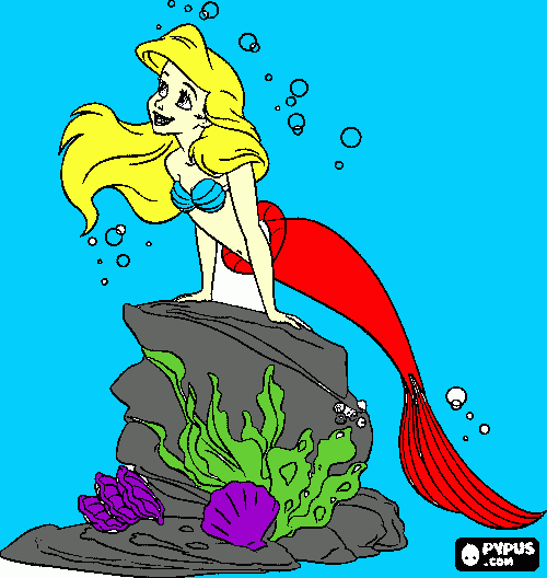 ariel loira para colorir e imprimir