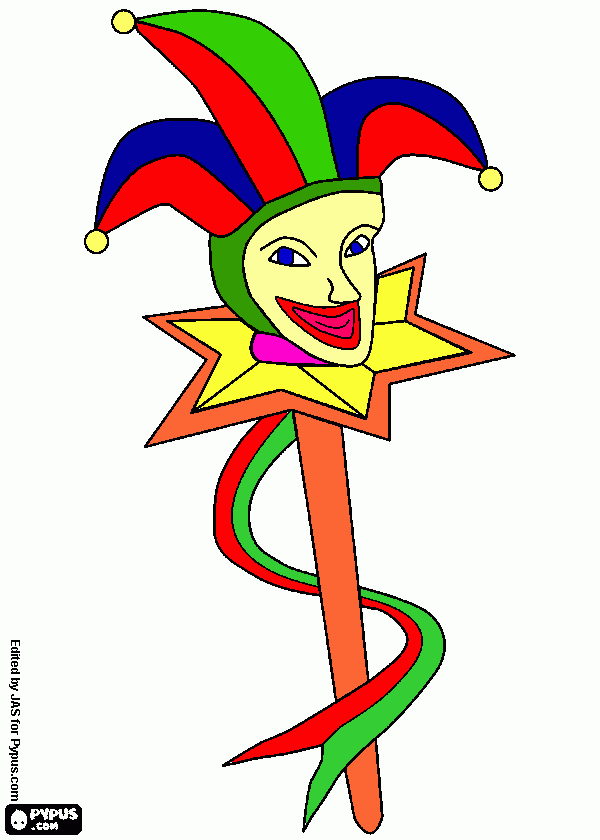 Arlequim para colorir e imprimir