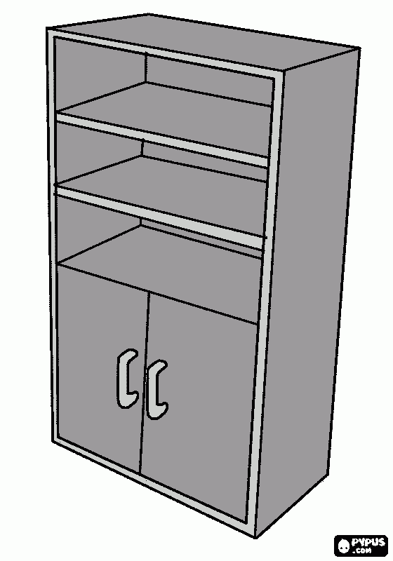 Armario para o estoque para colorir e imprimir