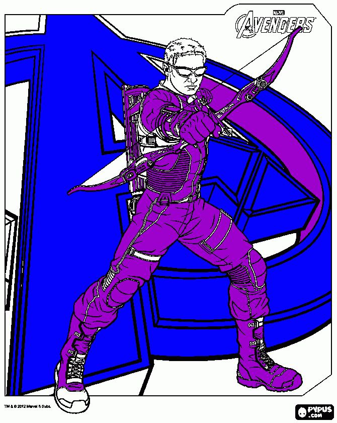 arquero roxo para colorir e imprimir