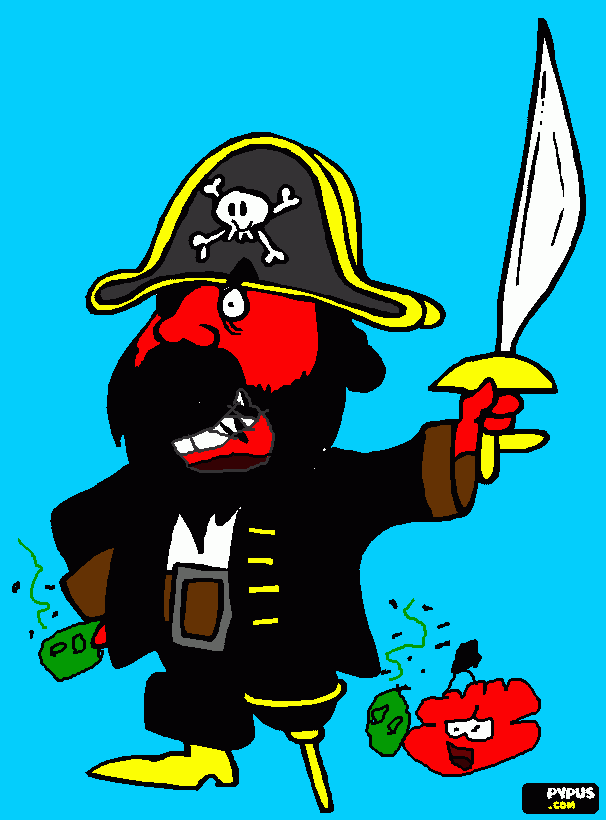 arr capitão Rockhopper para colorir e imprimir