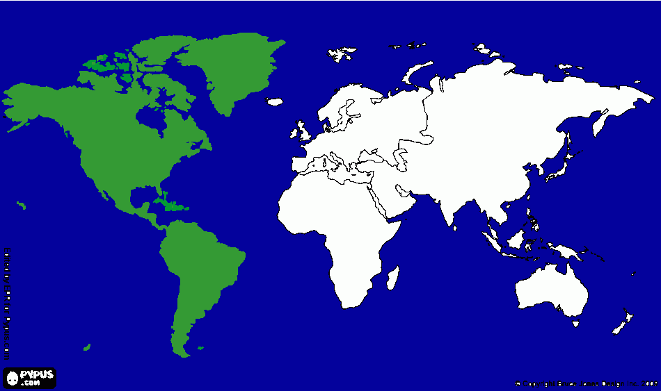 arte do continente Americano para colorir e imprimir