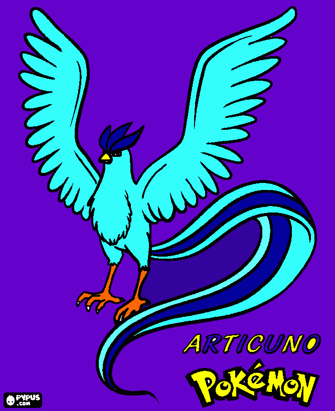 articuno pokemon lendario  para colorir e imprimir