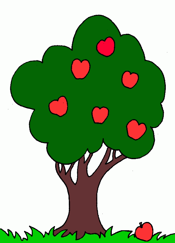 arvore com frutas para colorir e imprimir