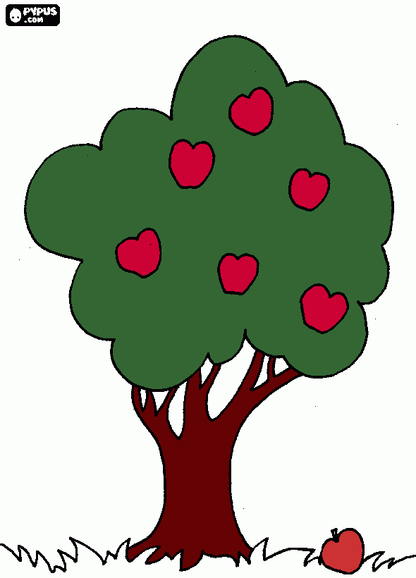 Arvore frutifera para colorir e imprimir