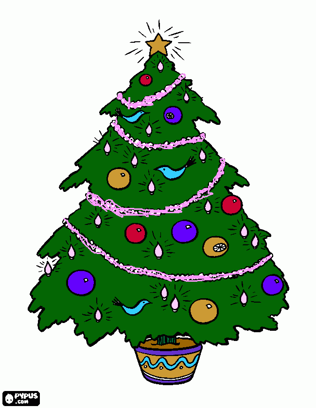 arvore natal 1 para colorir e imprimir