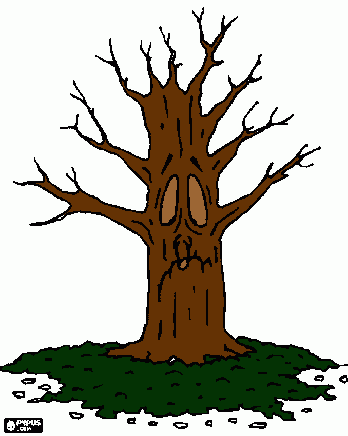 arvore seca para colorir e imprimir