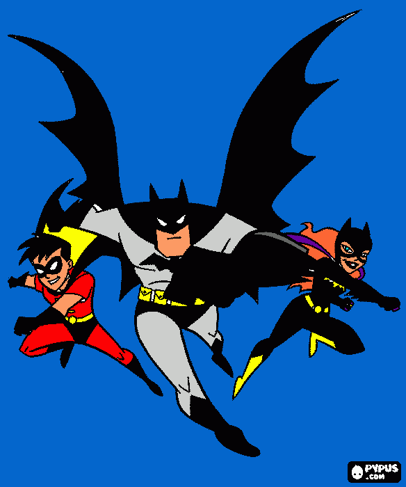 as aventuras de batman e robin e batgirl para colorir e imprimir