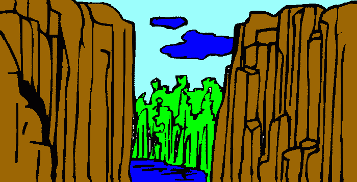 As cataratas para colorir e imprimir