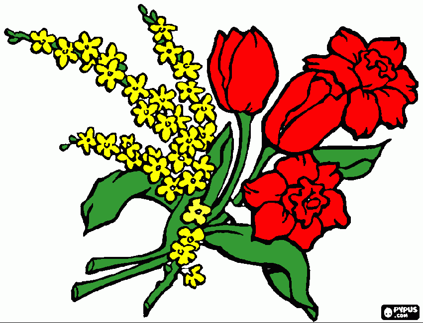 As flores da prima vera para colorir e imprimir