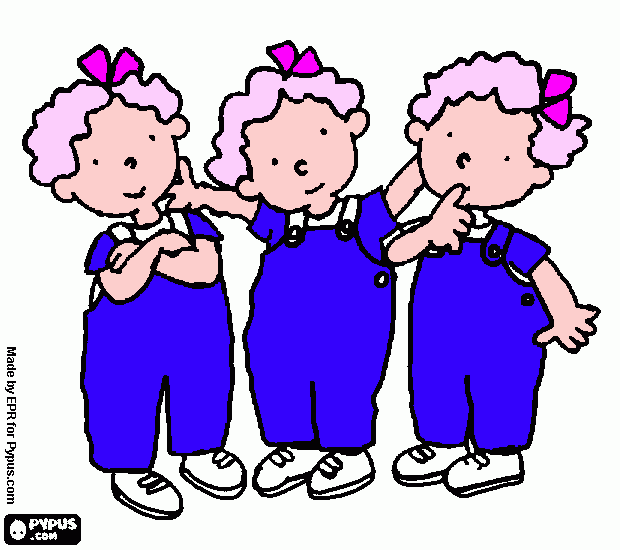 AS TRIGEMIAS para colorir e imprimir