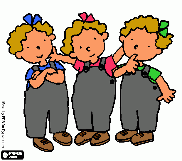 As Trigêmeas para colorir e imprimir