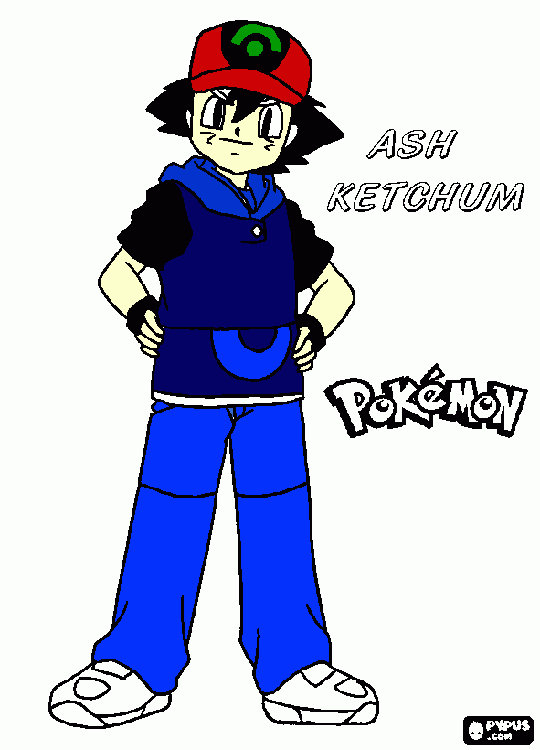 ASH KETCHUM para colorir e imprimir
