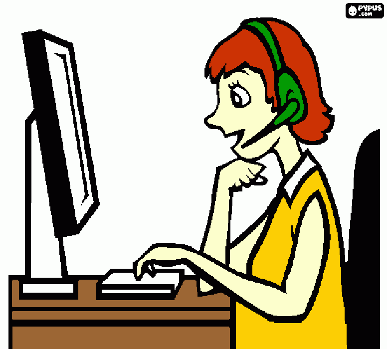 atendente para colorir e imprimir