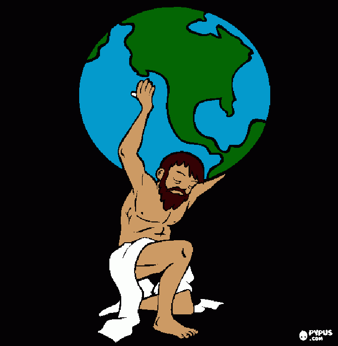 atlante titã da mitologia grega para colorir e imprimir