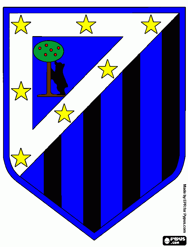 ATLETICO MADRID AZUL E PRETO para colorir e imprimir
