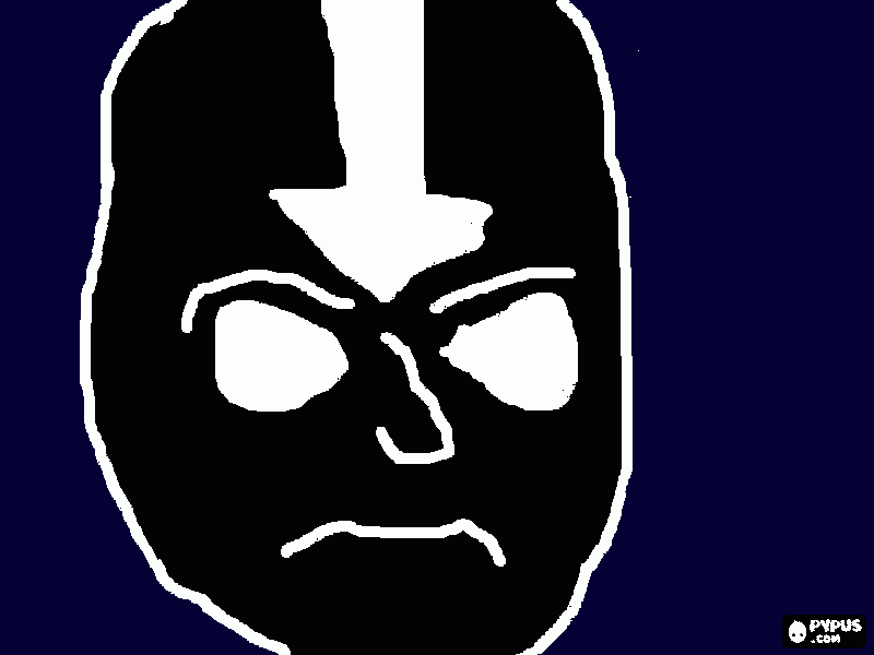 Avatar a lenda de Aang: Aang na forma de Avatar negro para colorir e imprimir