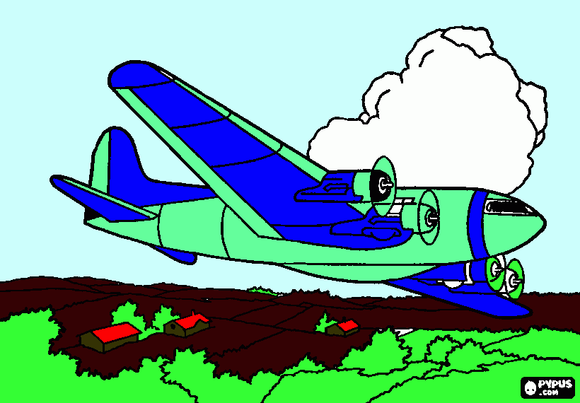 avião 377  para colorir e imprimir