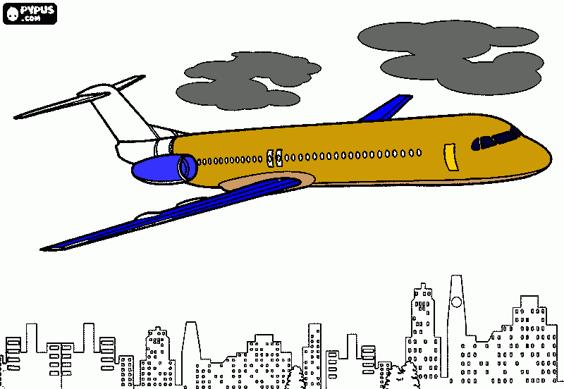 avião boing para colorir e imprimir
