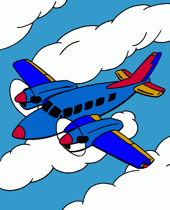 avião pequeno bi motor para colorir e imprimir