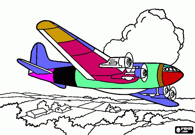 avião pintado pelo Pietro para colorir e imprimir